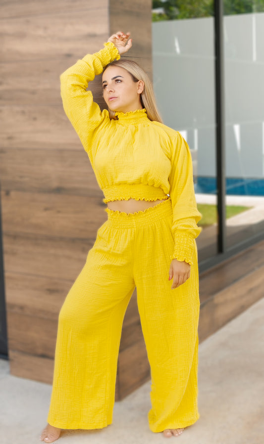 Set Pantalón + Blusa amarillo